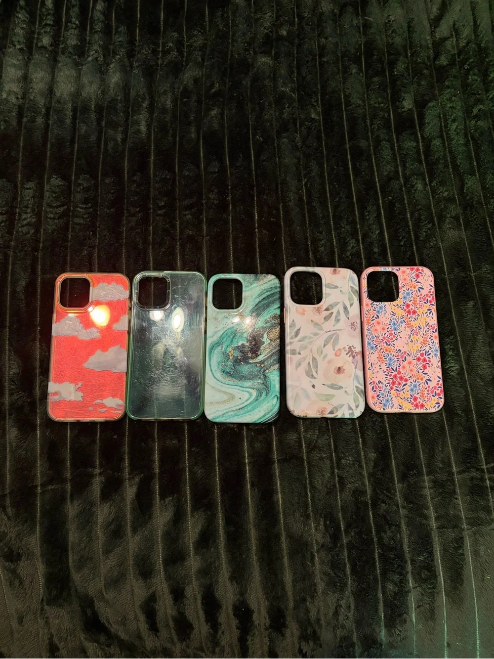 iPhone 12 Pro Max - Marble Swirl Teal & Gold Phone Case - Compatible iPhone